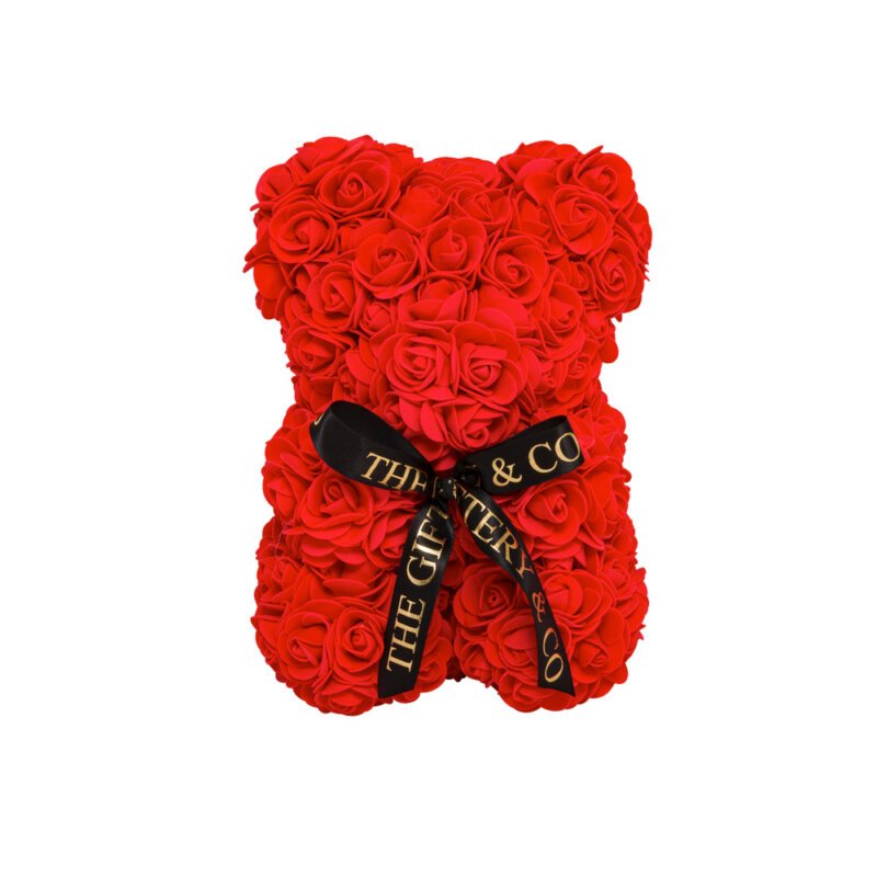 25cm red rose teddy bear