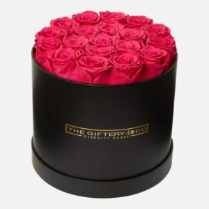 Large Round Eternity Rose Box | Hot Pink