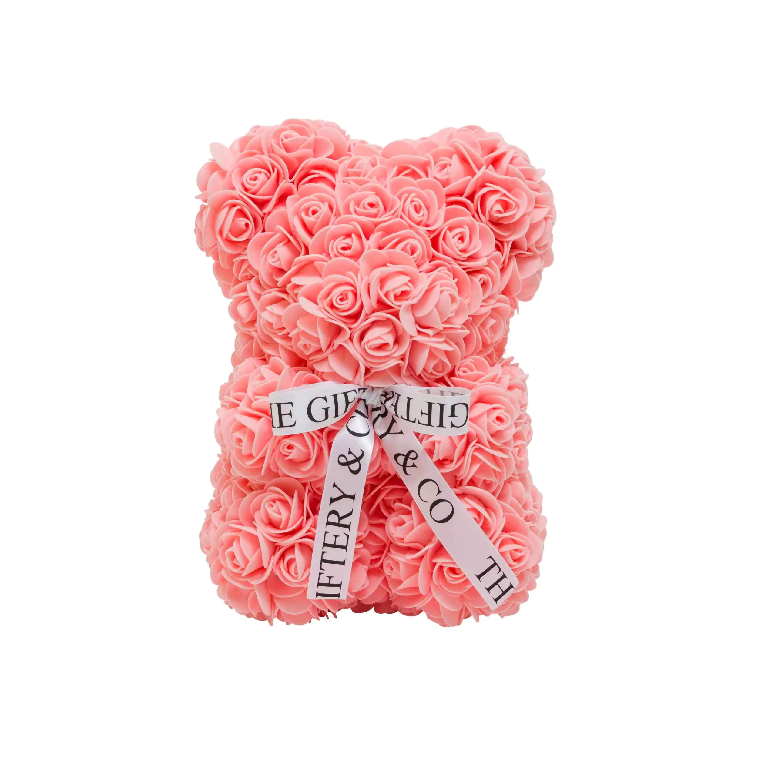 25cm Peach Rose Teddy Bear front